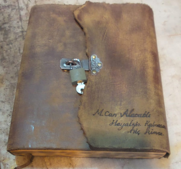El Yapımı Kilitli Deri Defter