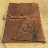 Ağaç Desenli Bağcıklı Deri Defter - Görsel 2