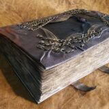 Deri Kaplı Metal Süslemeli El Yapımı Defter (Albüm) - Görsel 6