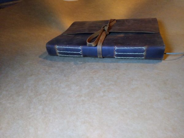 Bağcıklı  Gerçek Deri Kaplı El Yapımı Defter