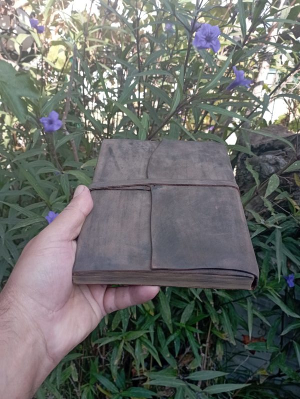 Bağcıklı Deri Kaplı El Yapımı Defter